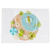 Zwemzwembad meisje op strand bikini groot cadeauzakje (Achterkant)