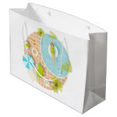 Zwemzwembad meisje op strand bikini groot cadeauzakje (Achterkant Gekanteld)