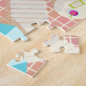 Zwemzwembad meisje op strand bikini legpuzzel (Zijkant)