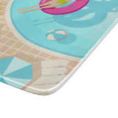 Zwemzwembad meisje op strand bikini snijplank (Hoek)