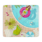 Zwemzwembad meisje op strand bikini snijplank (Voorkant)