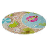 Zwemzwembad meisje op strand bikini snijplank (Hoek)