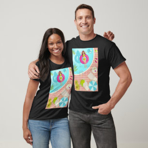 Zwemzwembad meisje op strand T-Shirt van bikini