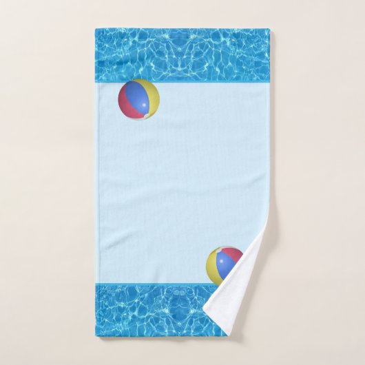 Zwemzwembad turquoise blauw water & strandbal bad handdoek (Handdoek)