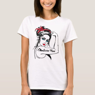 Zwemzwembrim mam Rosie de riveter omhoog T-shirt