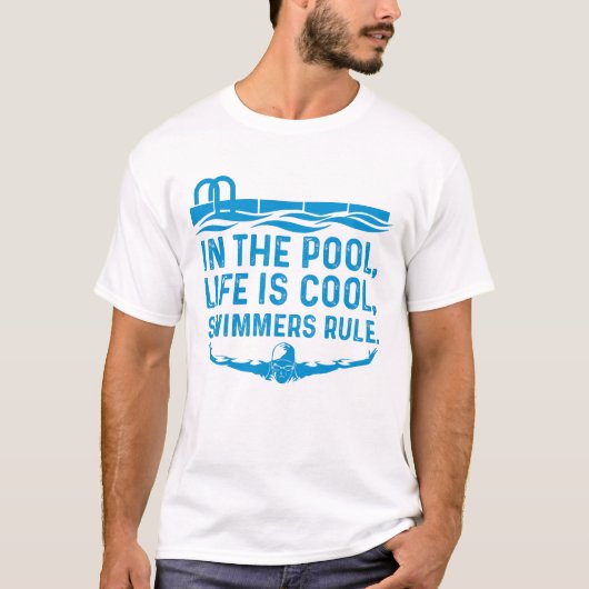 Zwemzwemmen in de poolzwemmer t-shirt (Voorkant)