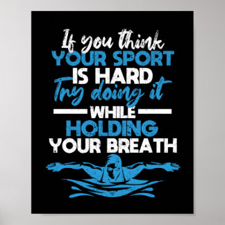 Zwemzwemmer grappig zwemsport poster