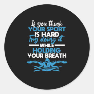 Zwemzwemmer grappig zwemsport ronde sticker