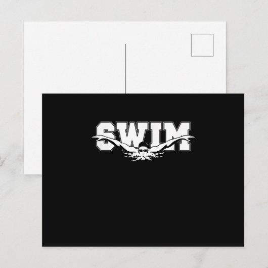 Zwemzwemmers competitief zwemmen Athletic Gift Aankondigingskaart (Voorkant / Achterkant)