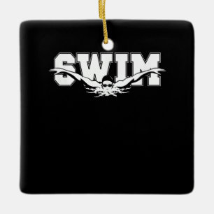 Zwemzwemmers competitief zwemmen Athletic Gift Keramisch Ornament