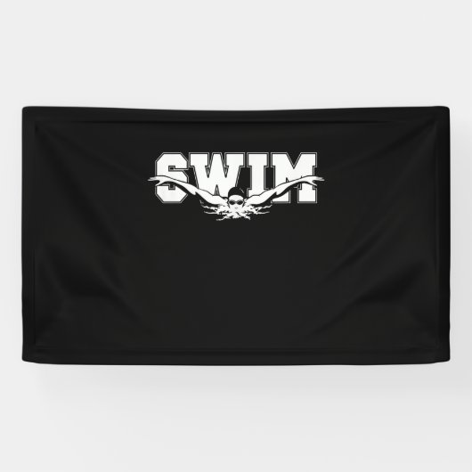Zwemzwemmers competitief zwemmen Athletic Gift Spandoek (Horizontaal)