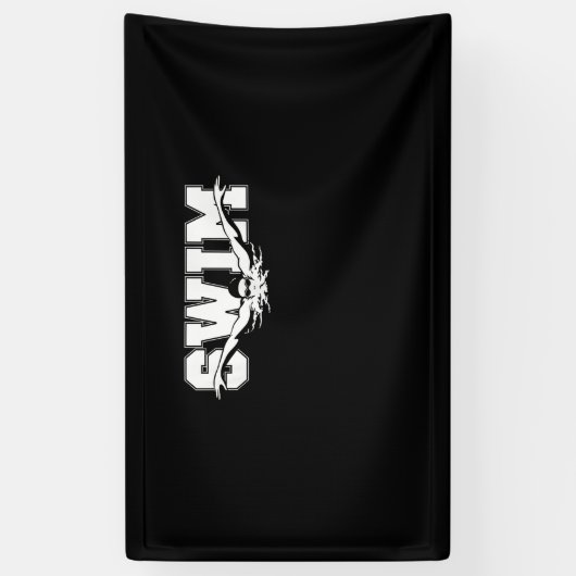 Zwemzwemmers competitief zwemmen Athletic Gift Spandoek (Verticaal)