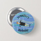 zwemzwemzwemzwemzwemzwemzwemzwemmen zee zwemmen ronde button 5,7 cm (Voorkant /achterkant)