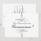 Zwenk zwart-wit, je zult mijn bruidegom zijn kaart (Voorkant / Achterkant)