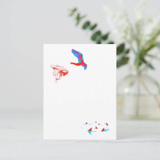 zwenkduif briefkaart (Staand voorkant)