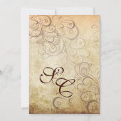  zwenken/faux parchment Wedding Invitting Kaart (Voorkant)