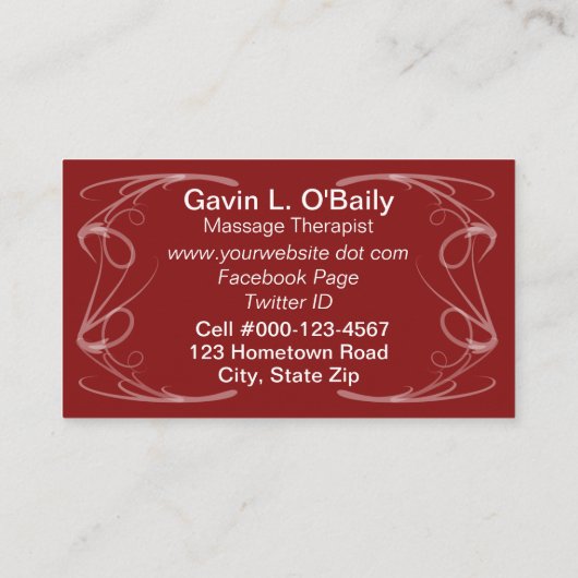 Zwepend rood omlijnd fractaal hart visitekaartje (Achterkant)