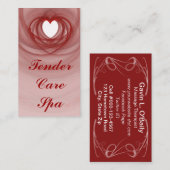 Zwepend rood omlijnd fractaal hart visitekaartje (Voorkant / Achterkant)