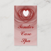 Zwepend rood omlijnd fractaal hart visitekaartje (Voorkant)