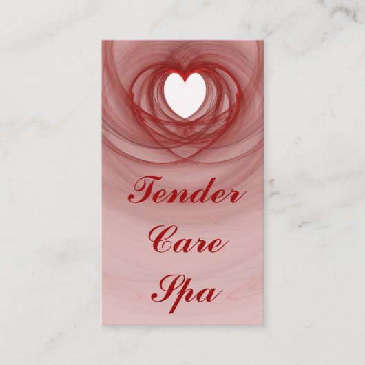 Zwepend rood omlijnd fractaal hart visitekaartje (Voorkant)