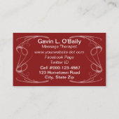 Zwepend rood omlijnd fractaal hart visitekaartje (Achterkant)