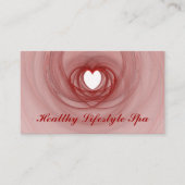 Zwepend rood omlijnd fractaal hart visitekaartje (Voorkant)