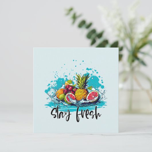 Zwerf Vers - Zomer - Aquarel Tropisch Fruit (Staand voorkant)