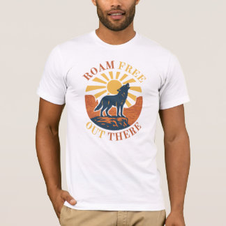 Zwerf Vrij Daar Buiten – Vintage Woestijnwolf Graf T-shirt