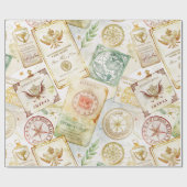 Zwerf Wereld Reis Stempel Patroon (7) Cadeaupapier (Vlak)