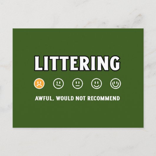 Zwerfafval 1 ster rating Earth Day Briefkaart (Voorkant)