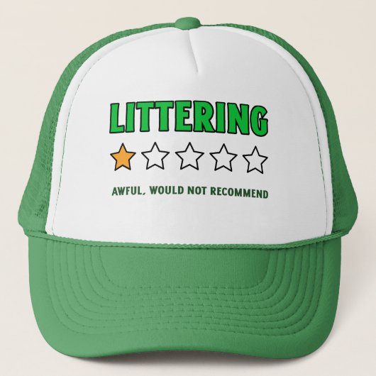 Zwerfafval 1 ster rating Earth Day Trucker Pet (Voorkant)