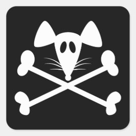 zwerfdier vierkante sticker