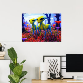 Zwerfende gratis AI-aliens Poster