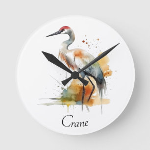 Zwerfkraanvogel, op maat gemaakt ronde klok