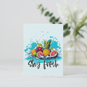 Zwerfvers - Zomer - Waterverf Tropische Vruchten Briefkaart