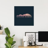 Zwerfvrouw wandelen kamperen poster (Thuiskantoor)