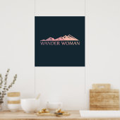 Zwerfvrouw wandelen kamperen poster (Keuken)