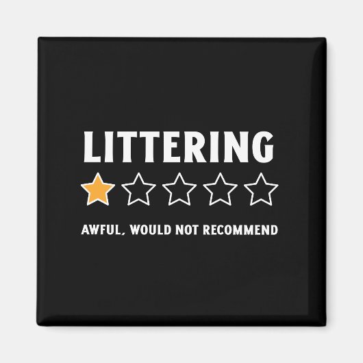 Zwerfvuil 1 Sterrenrating Earth Day 2024 Magneet (Voorkant)