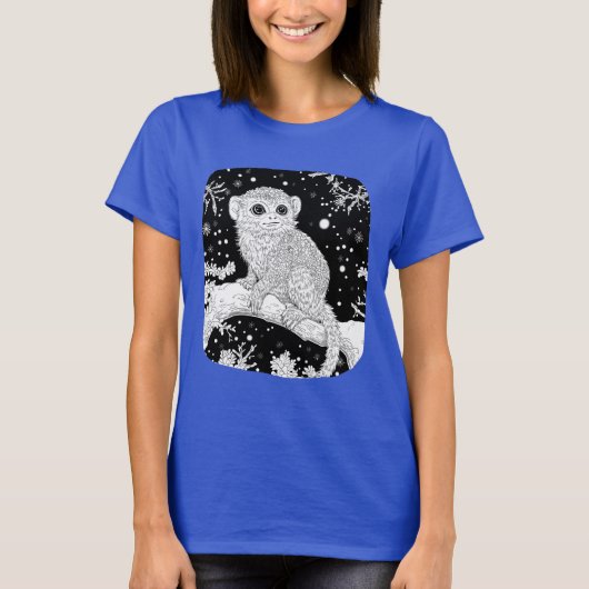 Zwergseidenäffchen bei Nacht unterm Sternenhimmel T-shirt (Voorkant)