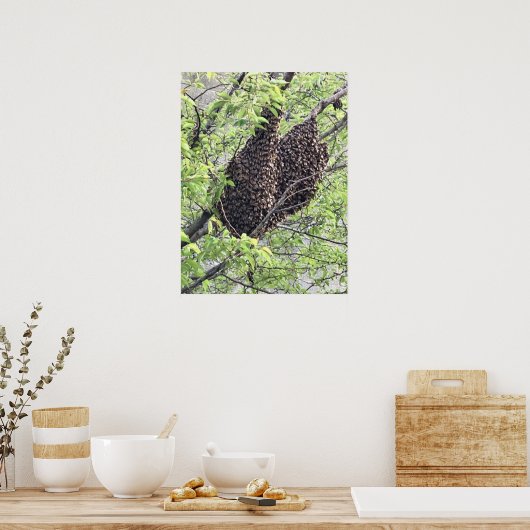 zwerm bijen poster (Keuken)