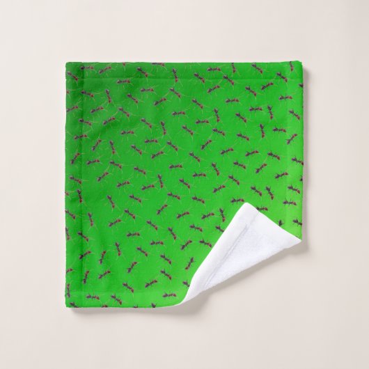 zwerm groene mieren, bad handdoek (Wasdoekje)