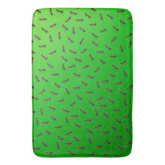 zwerm groene mieren, badmat (Voorkant Verticaal)
