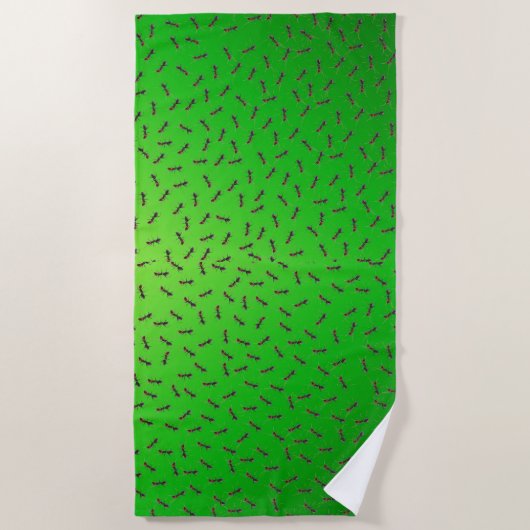 zwerm groene mieren, strandlaken (Voorkant)