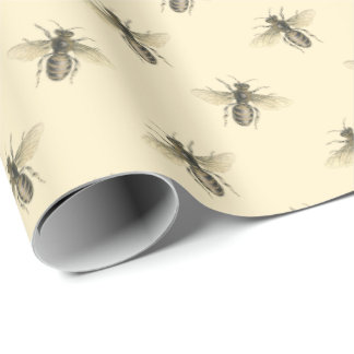 Zwerm Honingbijen Imker Decoupage Bord Geel Cadeaupapier