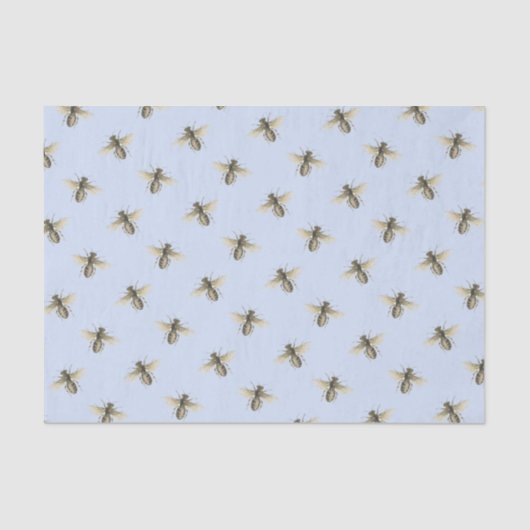 Zwerm Honingbijen op Blue Sky Natuur Lover Imker Tissuepapier (Voorkant)
