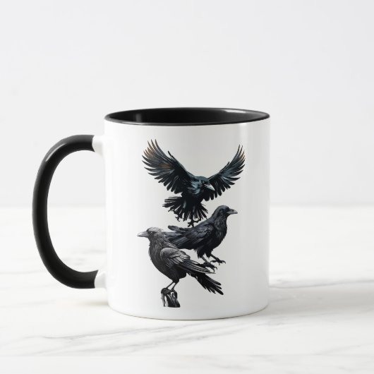 Zwerm kraaien Corvid Bird Logo Mok (Links)