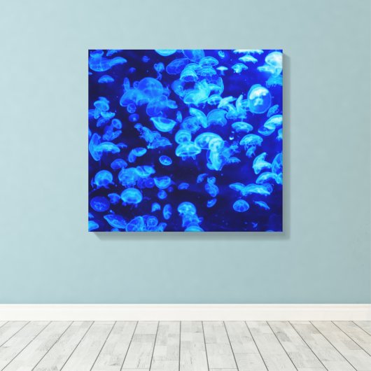 zwerm van kwallen canvas afdruk (Insitu (Houten vloer))