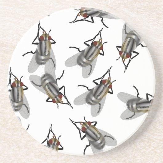 zwerm vliegen zandsteen onderzetter (Voorkant)