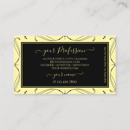 Zwervel, zwarte crème, mousserende diamanten, Logo Visitekaartje (Achterkant)