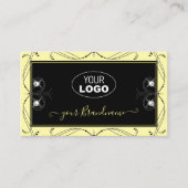 Zwervel, zwarte crème, mousserende diamanten, Logo Visitekaartje (Voorkant)